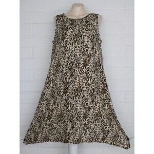 NWT Chico's 2 L 12 14 Animal Fusion Asymmetrical Hem A-line Stretch Jersey Dress